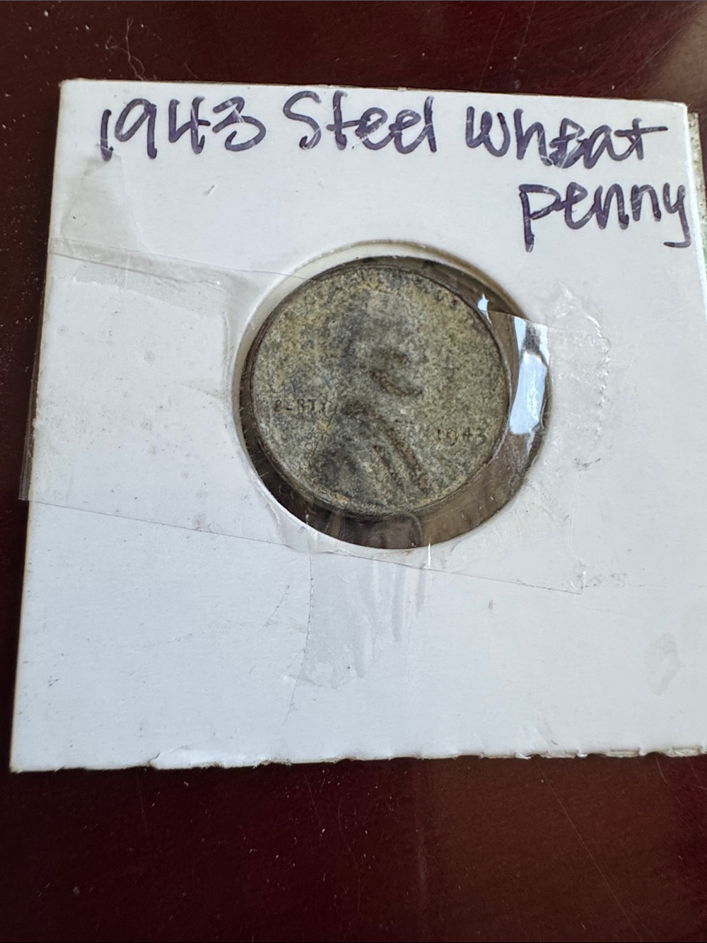1943 Steel Wheat Penny Coin - Vintage Brown Steel Finish